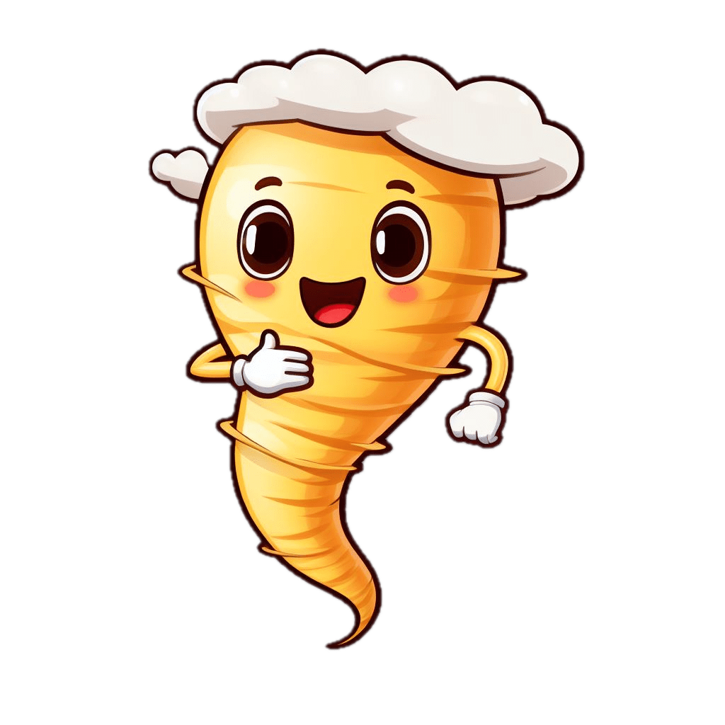 Personaje tornado nube